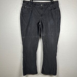 Eddie Bauer Corduroy Pants Curvy Fit Bootcut Leg‎ Dark Gray Plus Size 18 *Flaws*